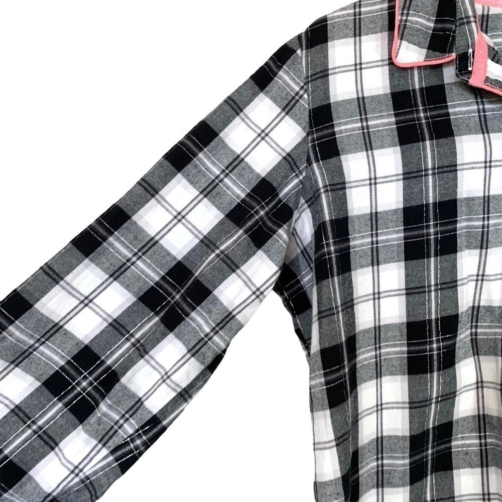 Victoria’s Secret Black White Plaid Sleep Shirt Size Medium - Picture 8 of 17